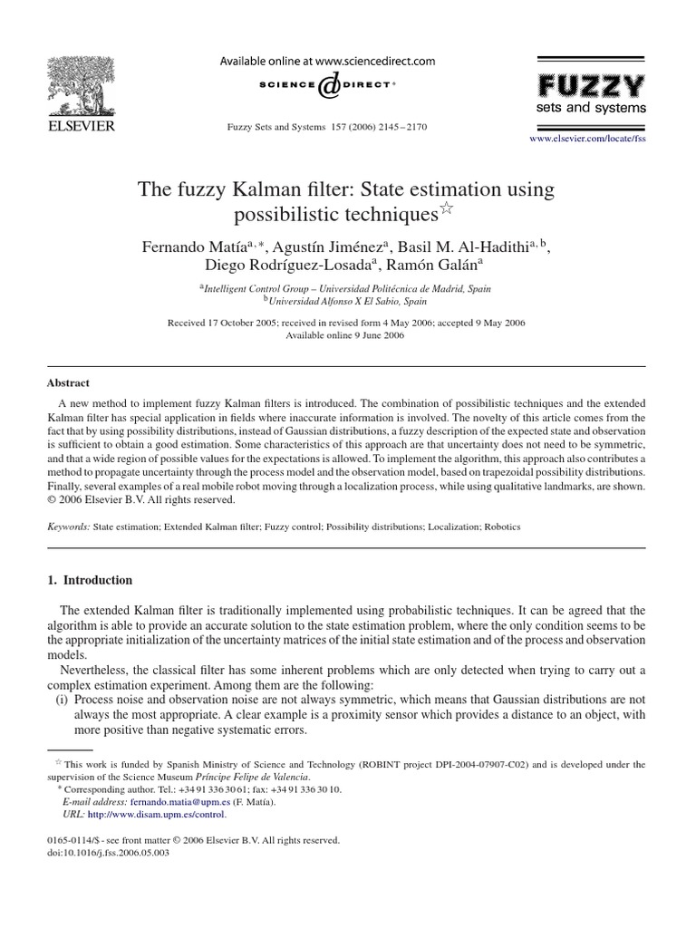 Documents - MX - The Fuzzy Kalman Filter PDF | PDF | Fuzzy Logic ...