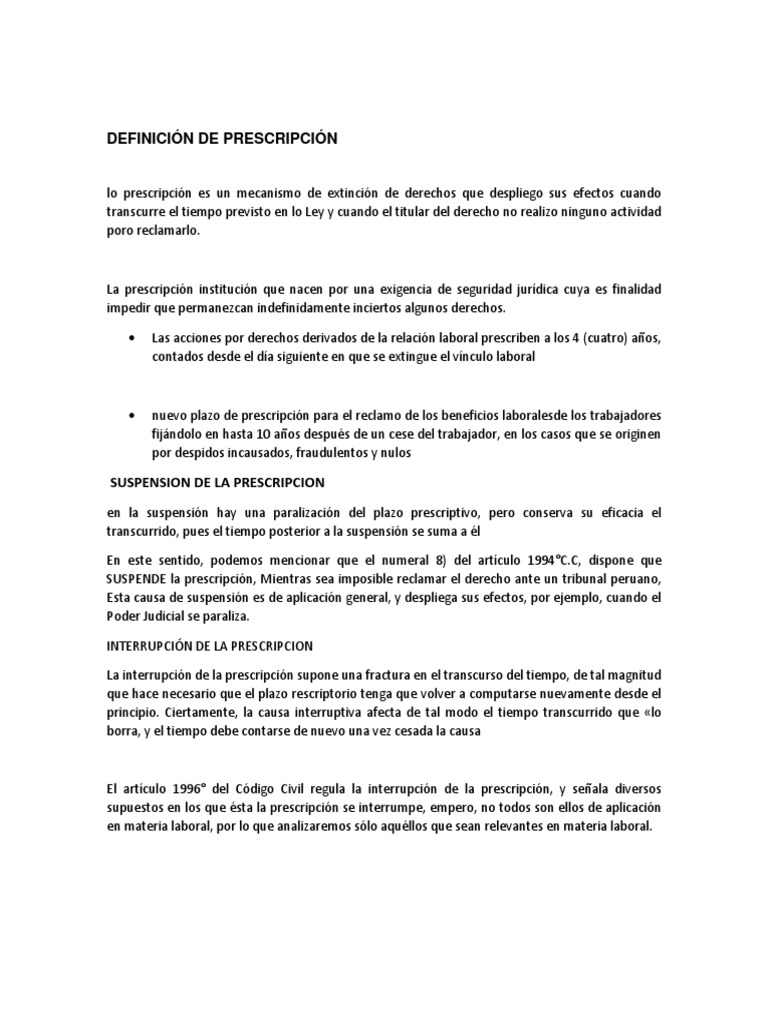 Definición de Prescripción