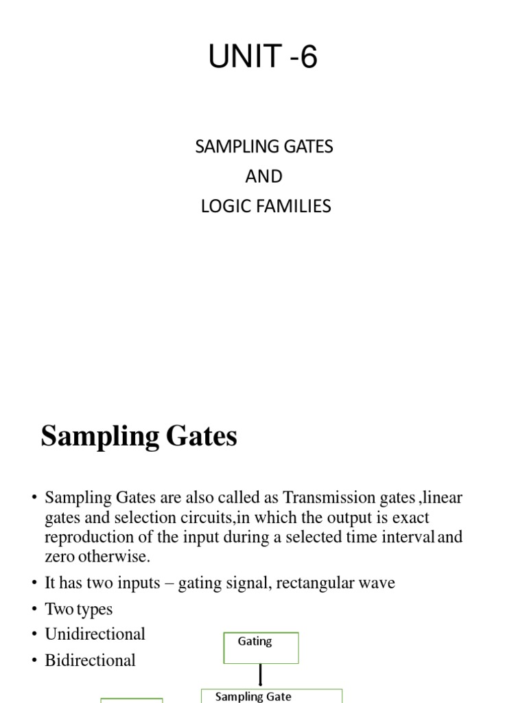 Sampling Gates PDF Logic Gate Transistor