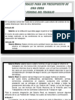 Aspectos Generales para Un Presupuesto de Una Obra