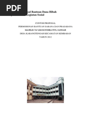 Contoh Proposal Bantuan Dana Hibah Pemerintah