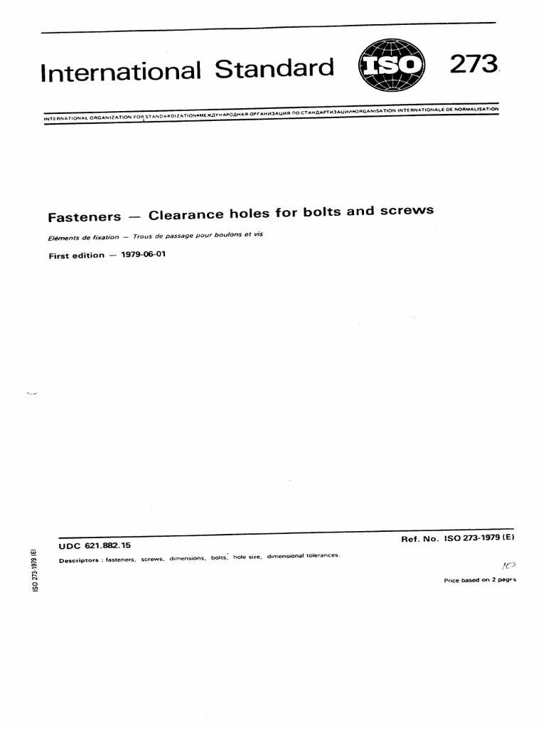 ISO 273 Furos Roscadospdf PDF | PDF