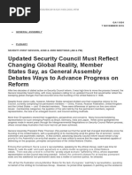 Updated Security Council Must Reflect Changing Global Reality, Member States Say, As General Assembly Debates Ways to Advance Progress on Reform