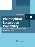 Bruno de Finetti Philosophical Lectures On Probability