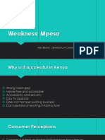 Key reasons for Mpesa's success and weaknesses in Kenya