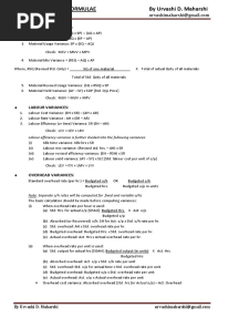 Standard Costing Formula
