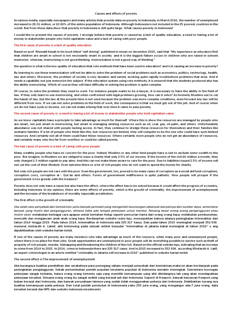 Causes and Effects of Poverty | PDF | Poverty | Poverty & Homelessness