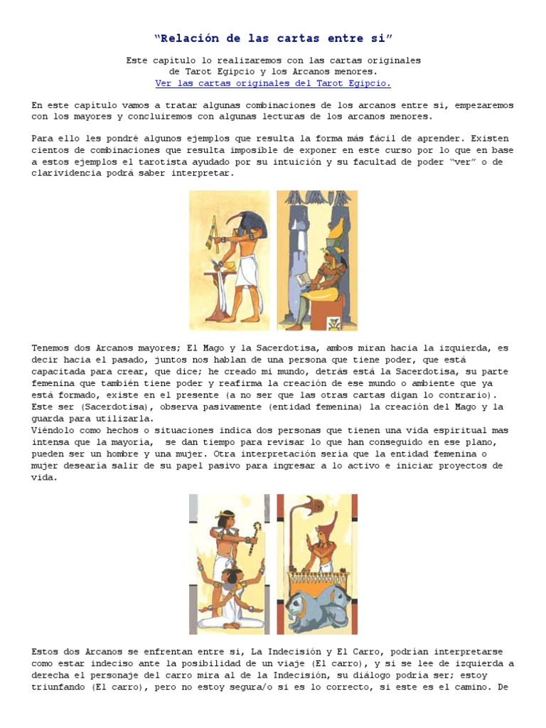Curso de Tarot Egipcio - Relación de Las Cartas Entre Si 6 | PDF ...