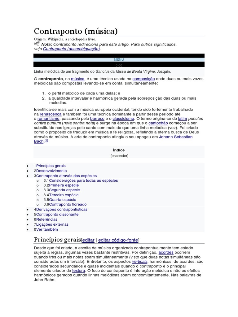 Contraponto | Download grátis PDF | Teoria da Música | Elementos da música