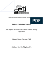 Subject:-Professional Practices: Sub Subject: - Information of Domestic Electric Heating Appliances