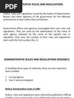 Administrative Rules and Regulations