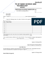 Institute of Nano Science and Technology: Form For Purchase of Goods Under GFR 145