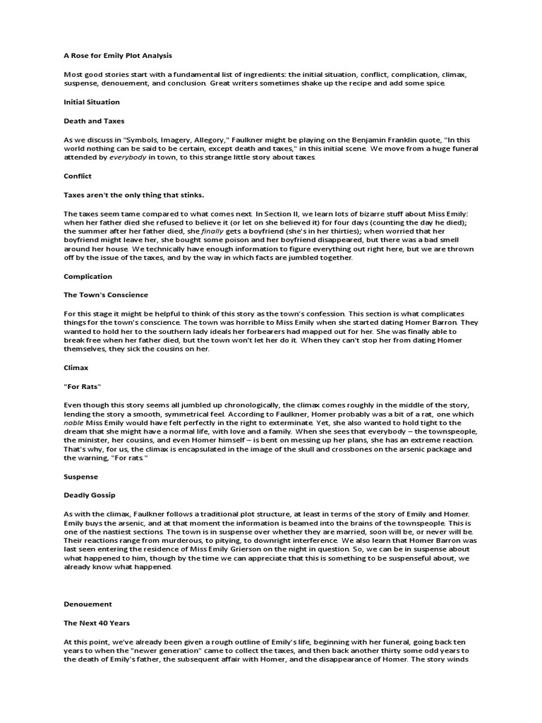 A Rose For Emily Plot Analysis PDF