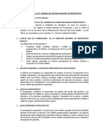 Cuestionario de La Ley Organica Del Presupuesto