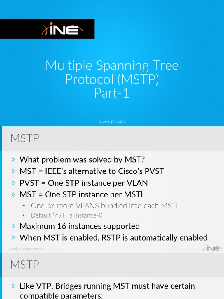 Multiple Spanning Tree Protocol (MSTP) Part-1 | PDF | Osi Protocols ...