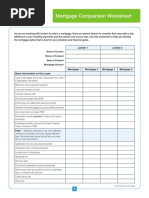 Mortgage Comparison Worksheet 