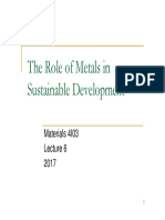 The Role of Metals in Sustainable Development: Materials 4I03 2017