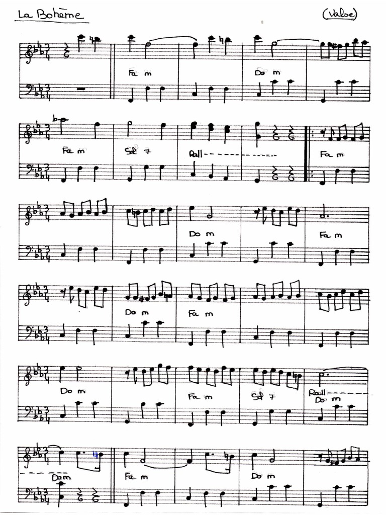 Charles Aznavour - La Bohème (Transcription Manuscrite)