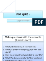 Pop Quiz 1 Answer Key