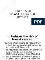 Benefits of Breastfeeding to Mother