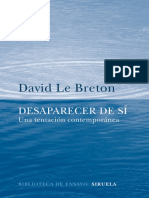 David Le Breton Desaparecer de Sí. Una Tentación Contemporánea