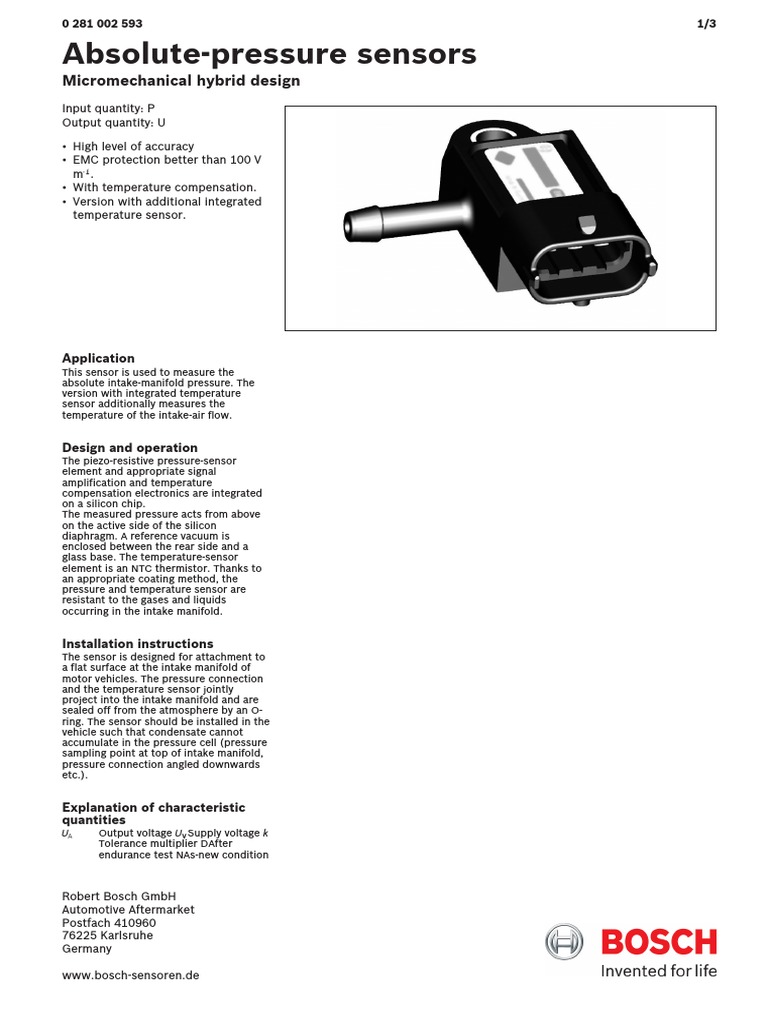 0281002593 | PDF | Sensor | Pressure