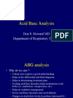 Acid Base Analysis: Don S. Howard MD Department of Respiratory Therapy