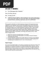 Memo to Plan Commission
