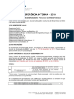 Edital de Transferência Interna Da EESC - USP 2018