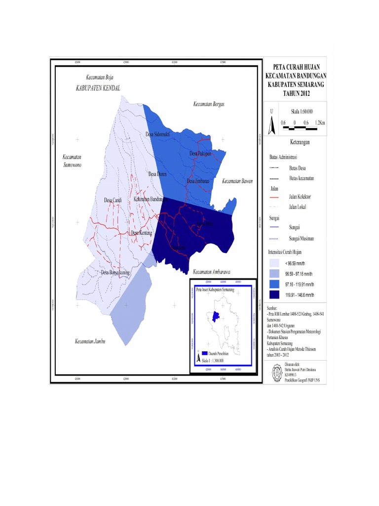 Peta Curah Hujan Kec - Bandungan Kab - Semarang | PDF