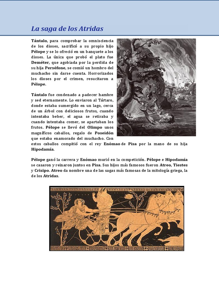 La trágica saga de los Atridas | PDF | Agamenón | Clitemnestra