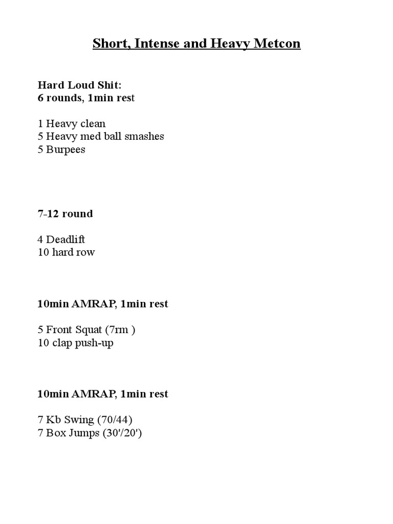 short heavy metcons