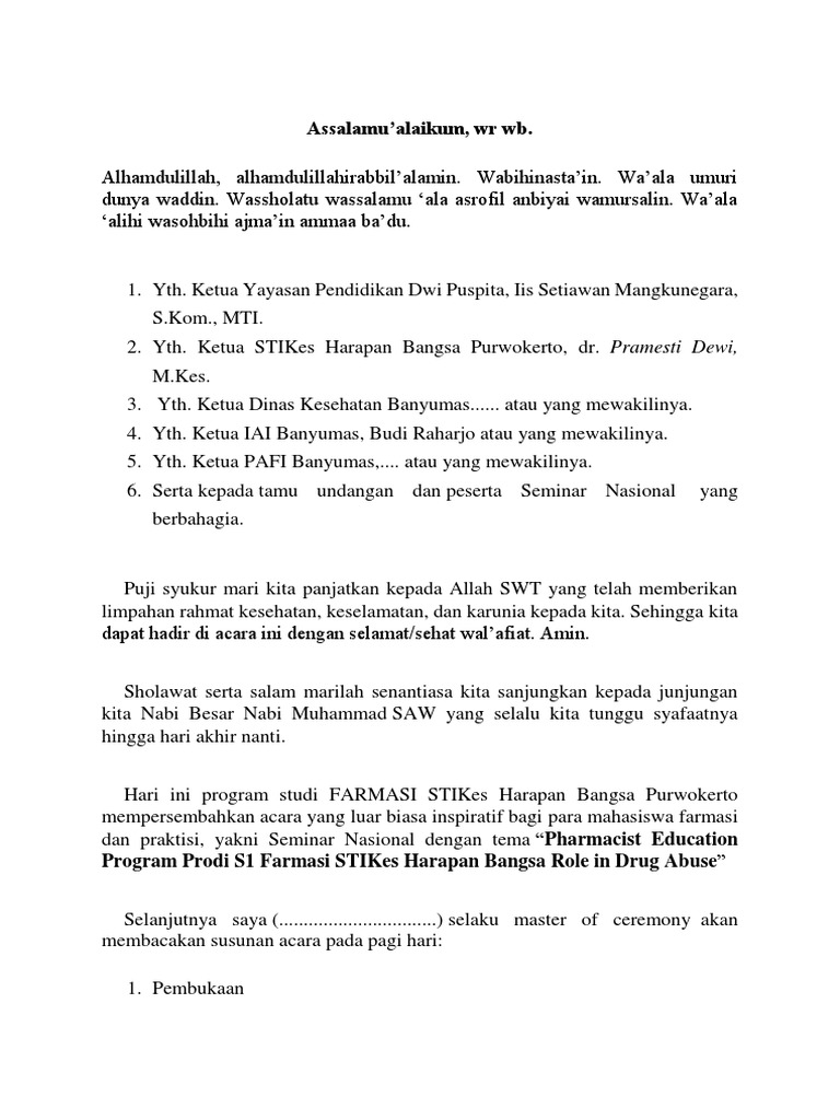 Naskah Mc Seminar Nasional