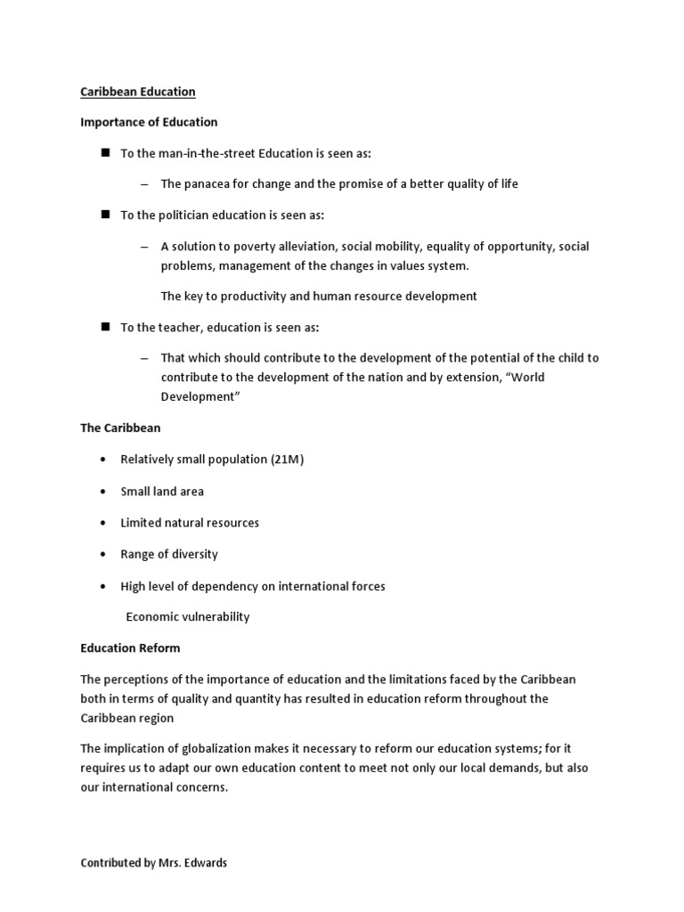 Education's Role in Caribbean Development | PDF | Marxism | Socialization