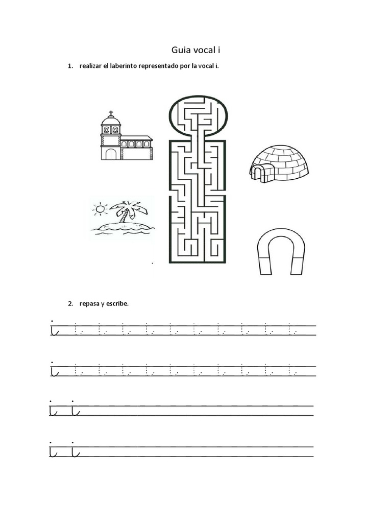 Actividades para la Vocal I en Preescolar | PDF | Estudios de idiomas ...