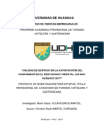 Tesis Ii Calidad de Servicio en La Satisfacción Del Consumidor en El Restaurant Oriental Jaa May Huánuco 2017