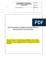 Procedimiento Trabajo Seguro para La Operacion de Excavadora