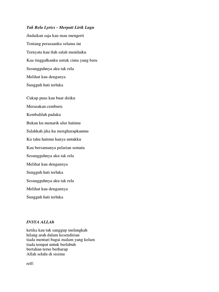 Download Lagu Sesungguhnya Aku Tak Rela Melihat Kau Dengannya