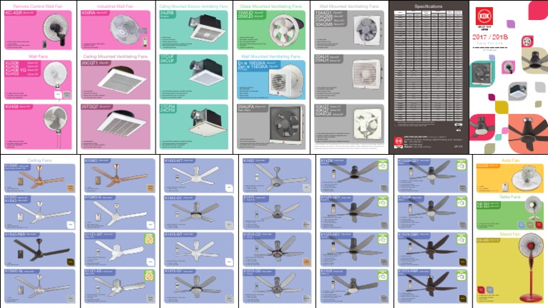 KDK Fan Specifications and Models | PDF | Manufactured Goods ...