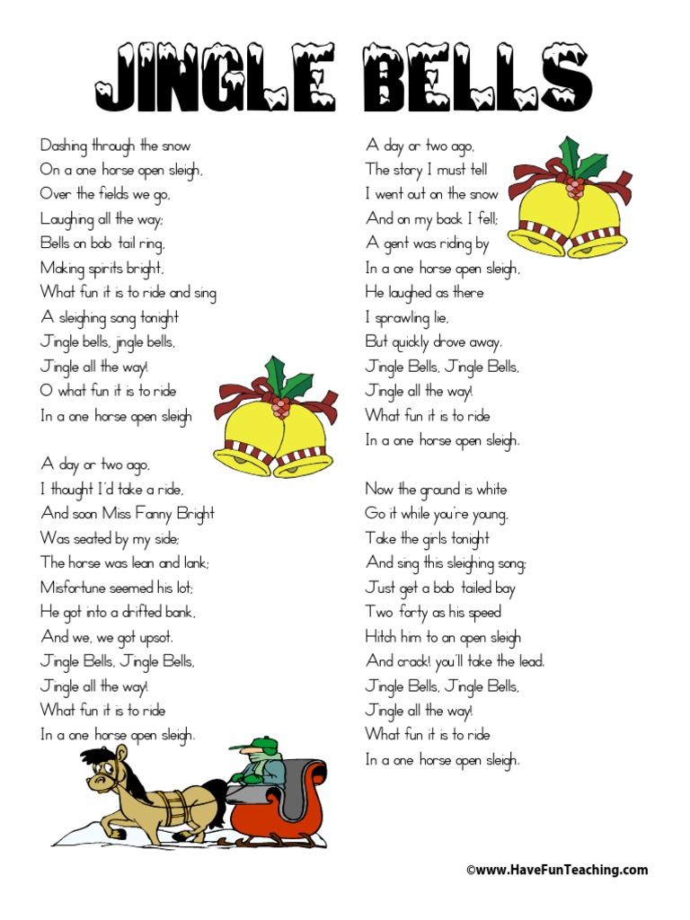 Jingle Bells - Lyrics - Letra en inglés 🎅🎄 