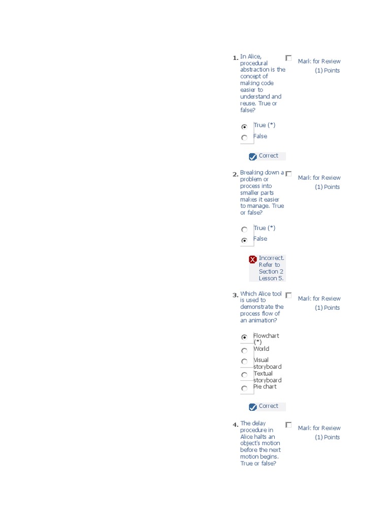 Referensi Jawaban Alice Quiz Sec 2 Inheritance Object Oriented Programming Subroutine