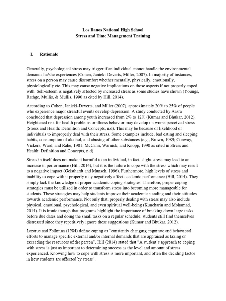 Stress and Time Management Seminar Guide | PDF | Stress (Biology ...