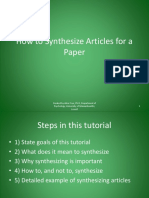 How to Synthesize Articles for a Literature Review
