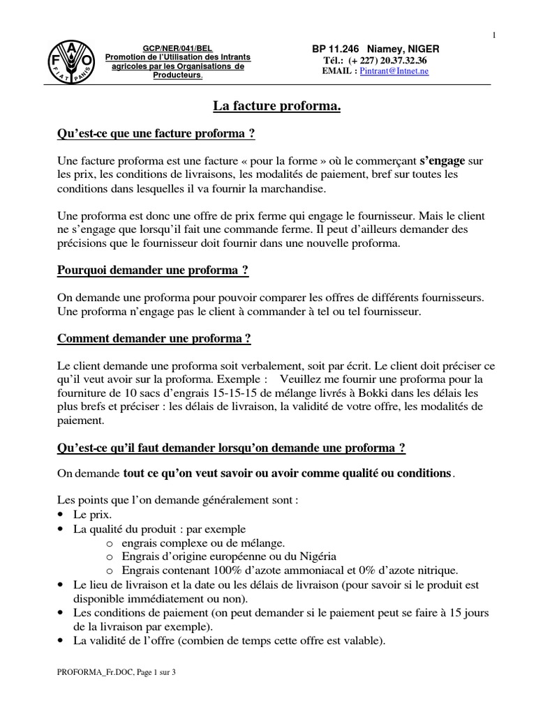 Proformat Pdf Facture Fertilisant