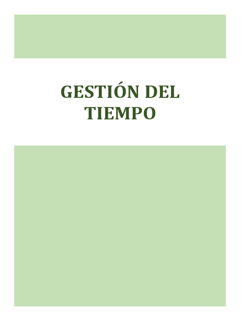 Estrategias para una Gestión Efectiva del Tiempo | PDF | Planificación ...
