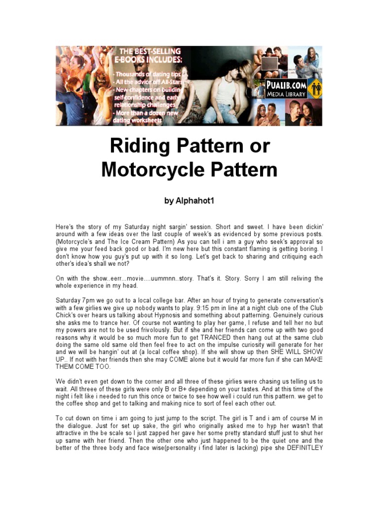 Alphahot1 - Riding Pattern or Motorcycle Pattern | PDF | Curiosity