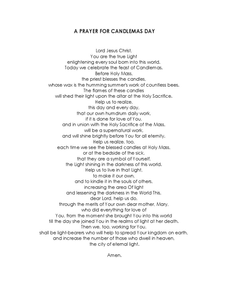 A Prayer For Candlemas Day PDF PDF