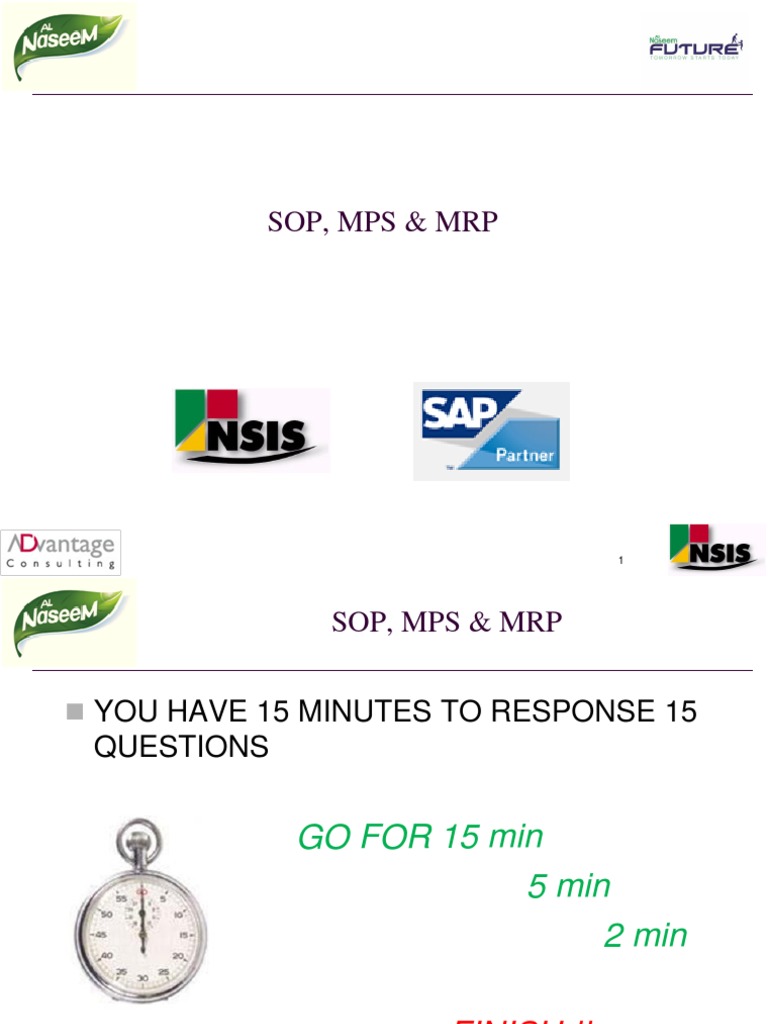 MRP, MPS, and SOP Overview | PDF | Scheduling (Production Processes ...