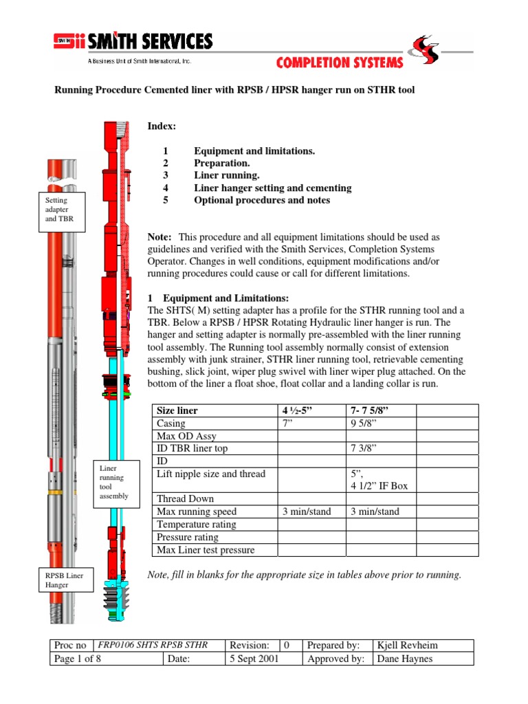 Cemented Liner Running Procedure Guide | PDF | Pump | Pressure