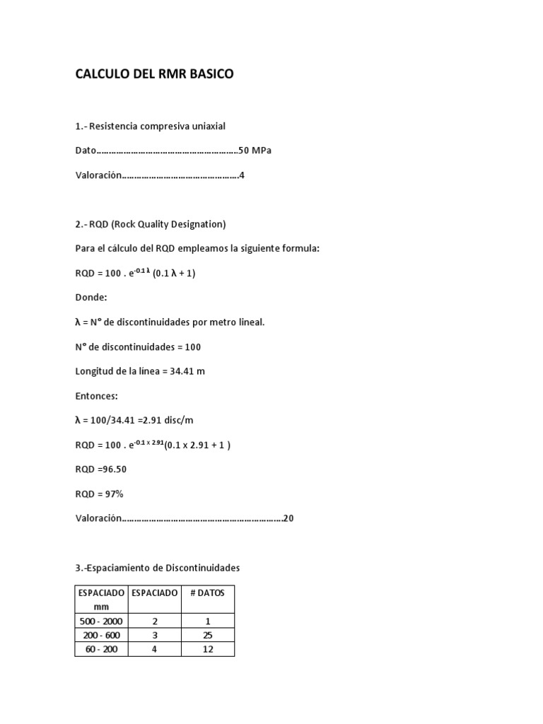 Documents - Tips - Calculo Del RMR Basico | PDF